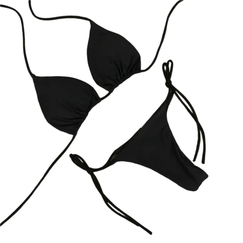 The "Aura Solis" Triangle Bikini Set – Sexy Halter Two-Piece Swimsuit