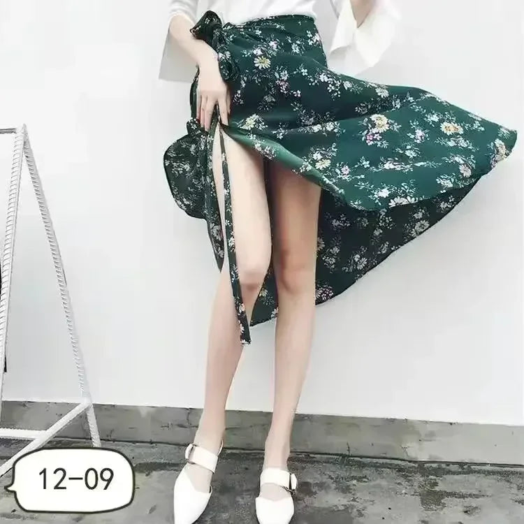 Floral High-Waist Wrap Maxi Skirt