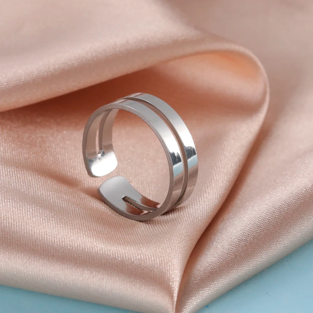 The "Matrix" Adjustable Minimalist Ring – Stainless Steel Geometric Jewelry