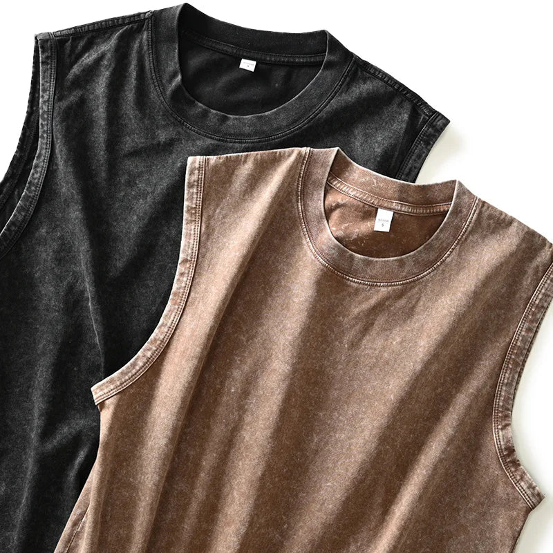 Nomad Washed Heavyweight Vest – Vintage Oversized Sleeveless Tee