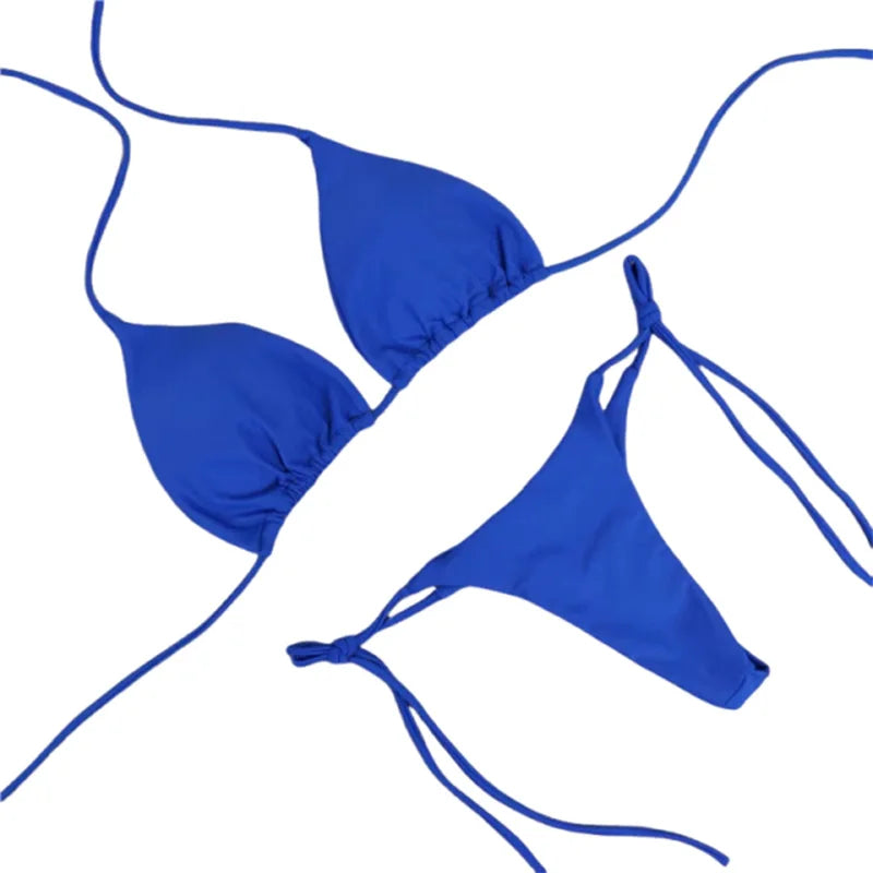 The "Aura Solis" Triangle Bikini Set – Sexy Halter Two-Piece Swimsuit