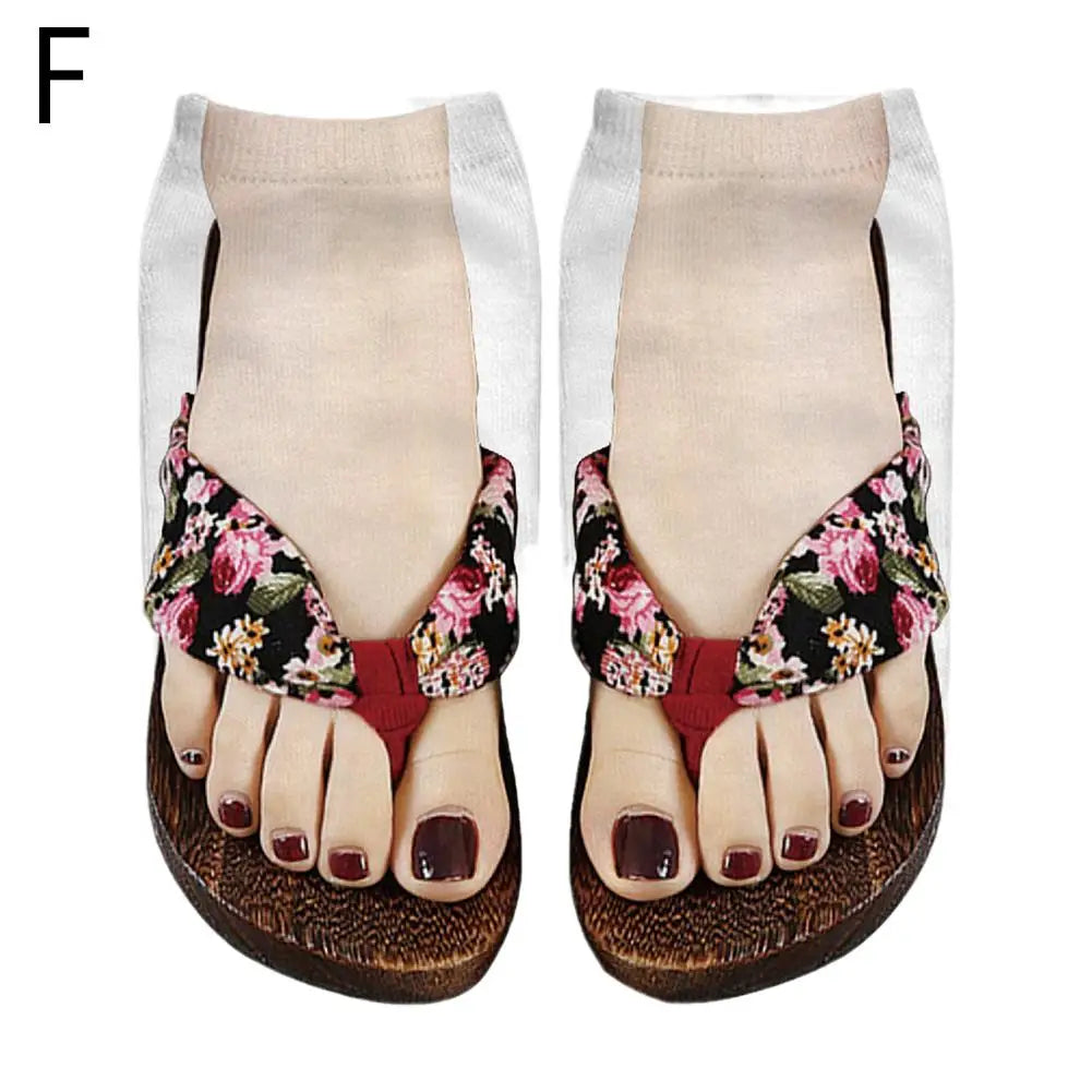 The "PrankFlop" Novelty Socks – 3D Illusion Flip-Flop Ankle Socks